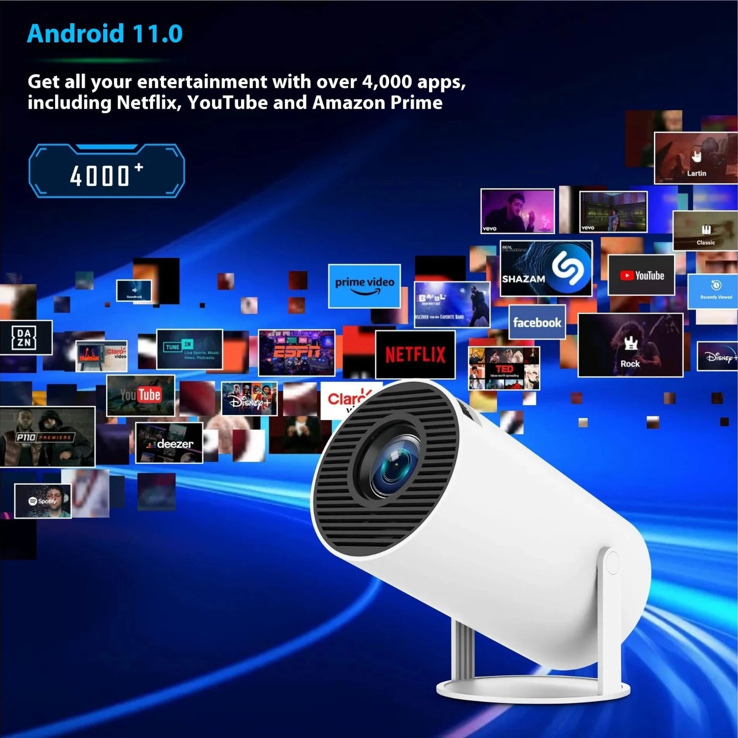 HY300 Pro Projector Home Theater Entertainment Portable Small Projector
