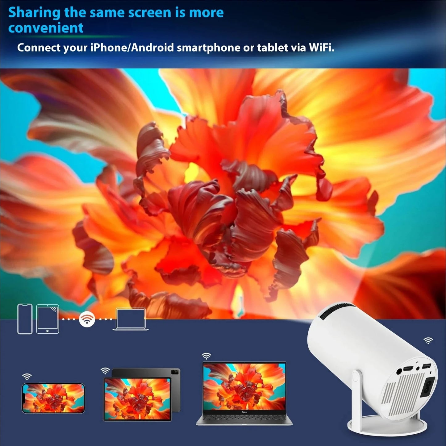 HY300 Pro Projector Home Theater Entertainment Portable Small Projector