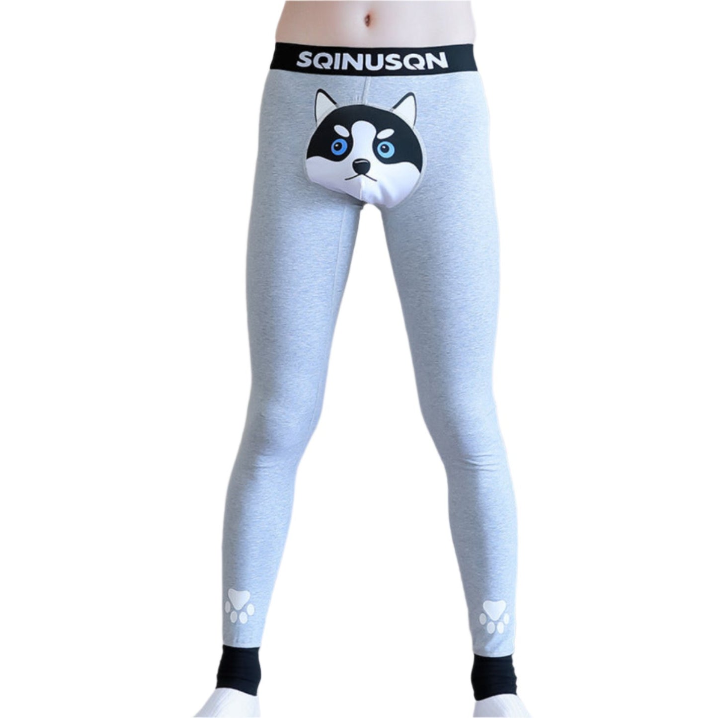 Dog Print Leggings Winter Warm Cotton Pants For Men