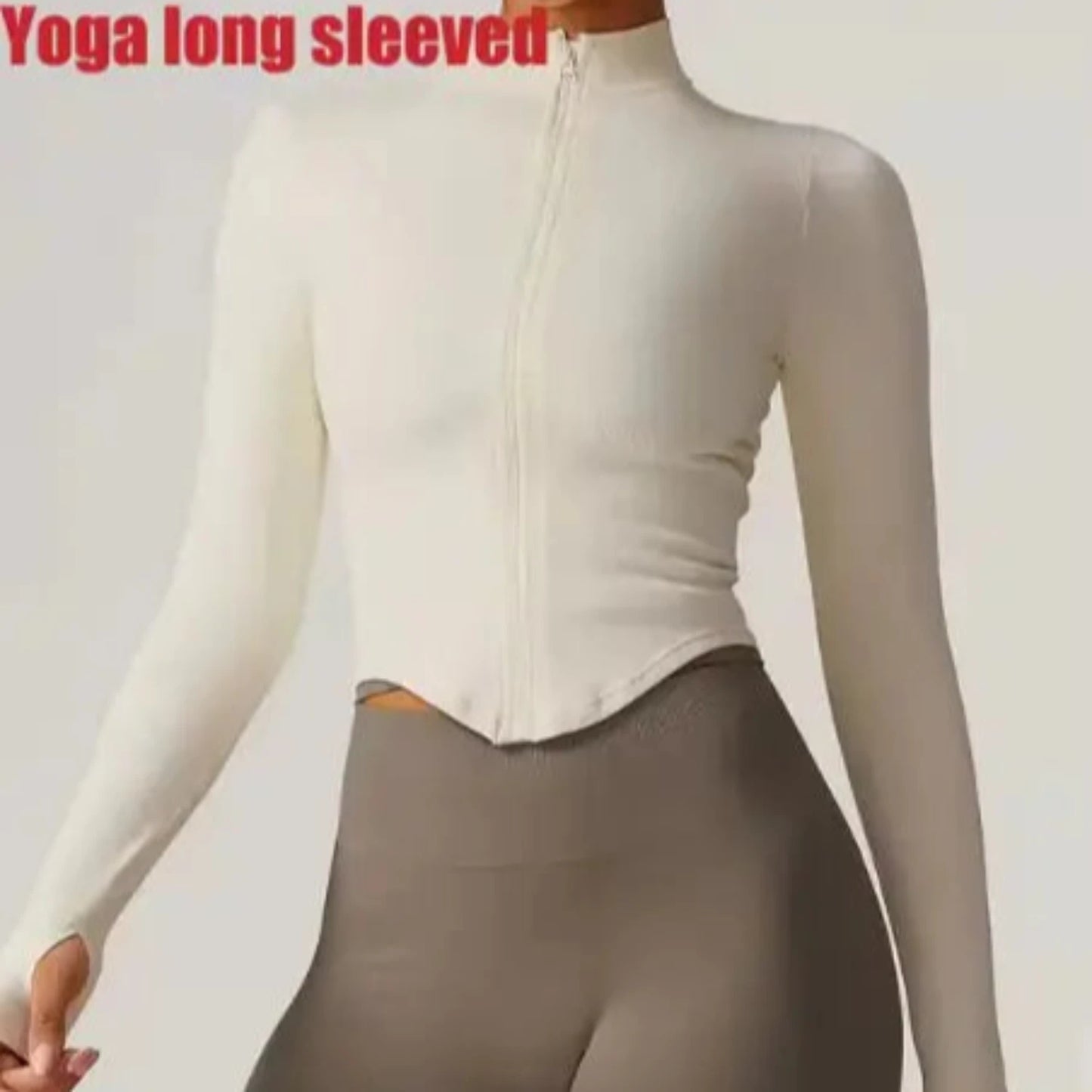 Women’s Zipper Crop Top Activewear Yoga Fitness Wear