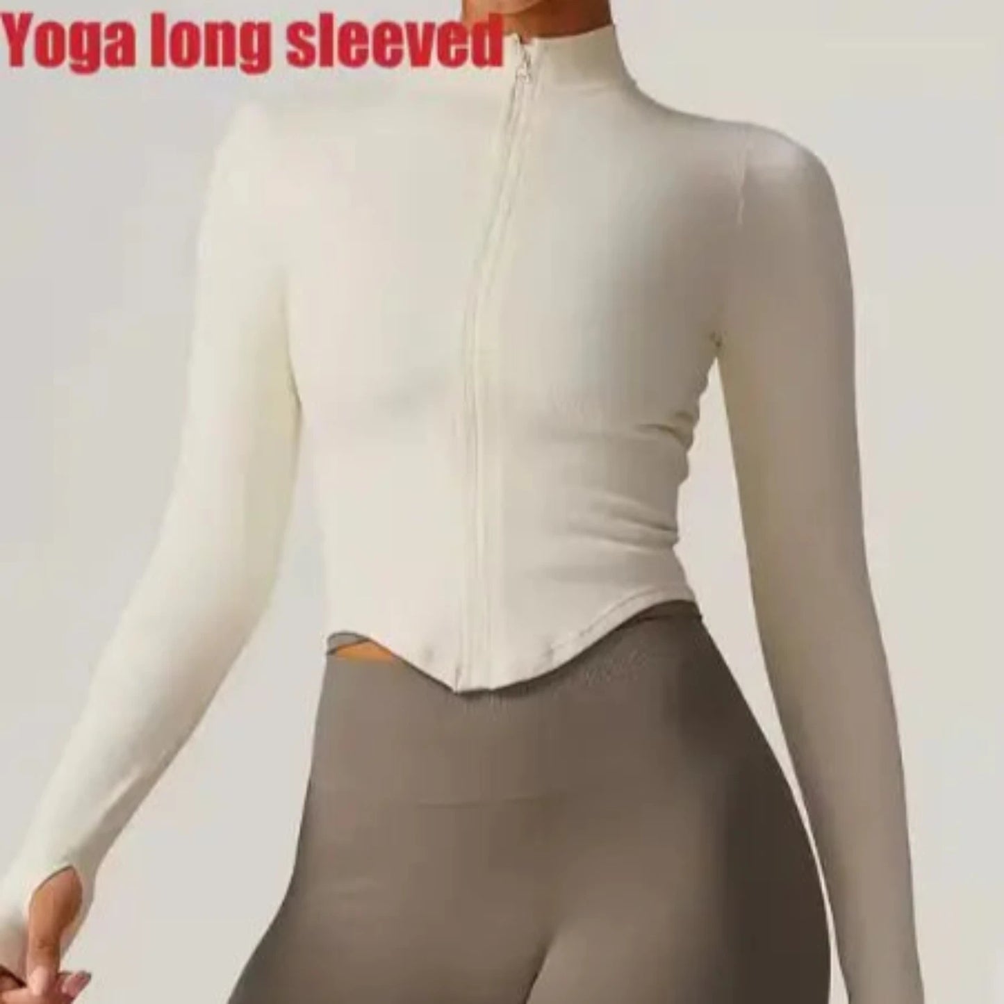 Women’s Zipper Crop Top Activewear Yoga Fitness Wear