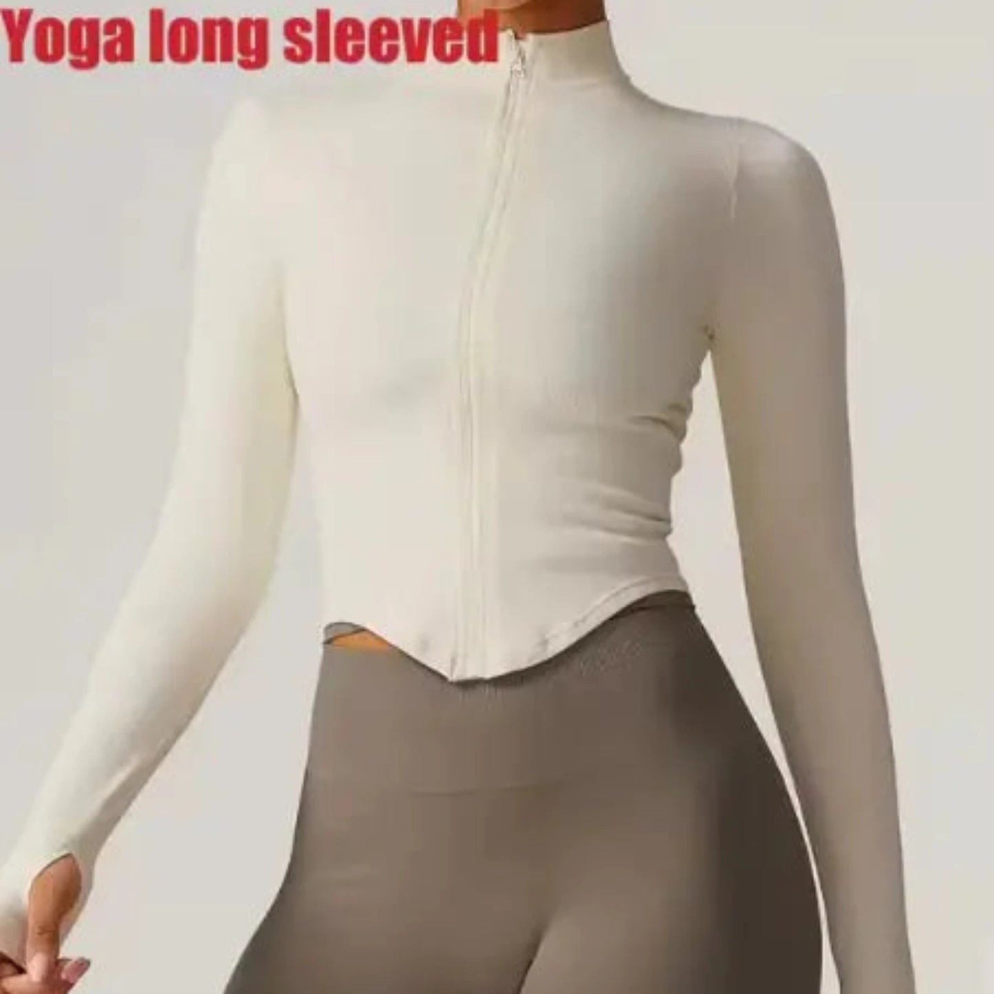 Women’s Zipper Crop Top Activewear Yoga Fitness Wear