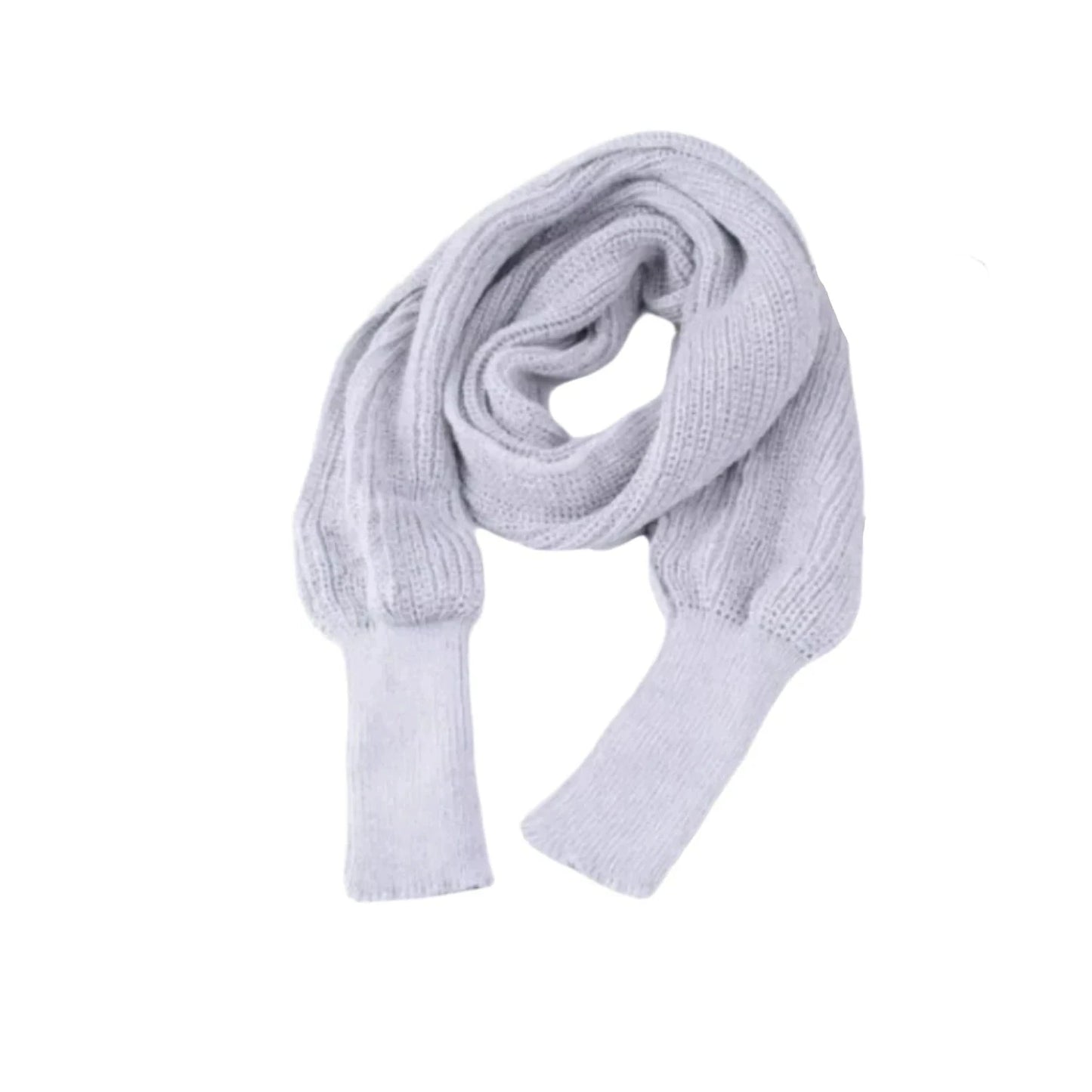 Stylish Knit Wool Scarf Shawl with Sleeves