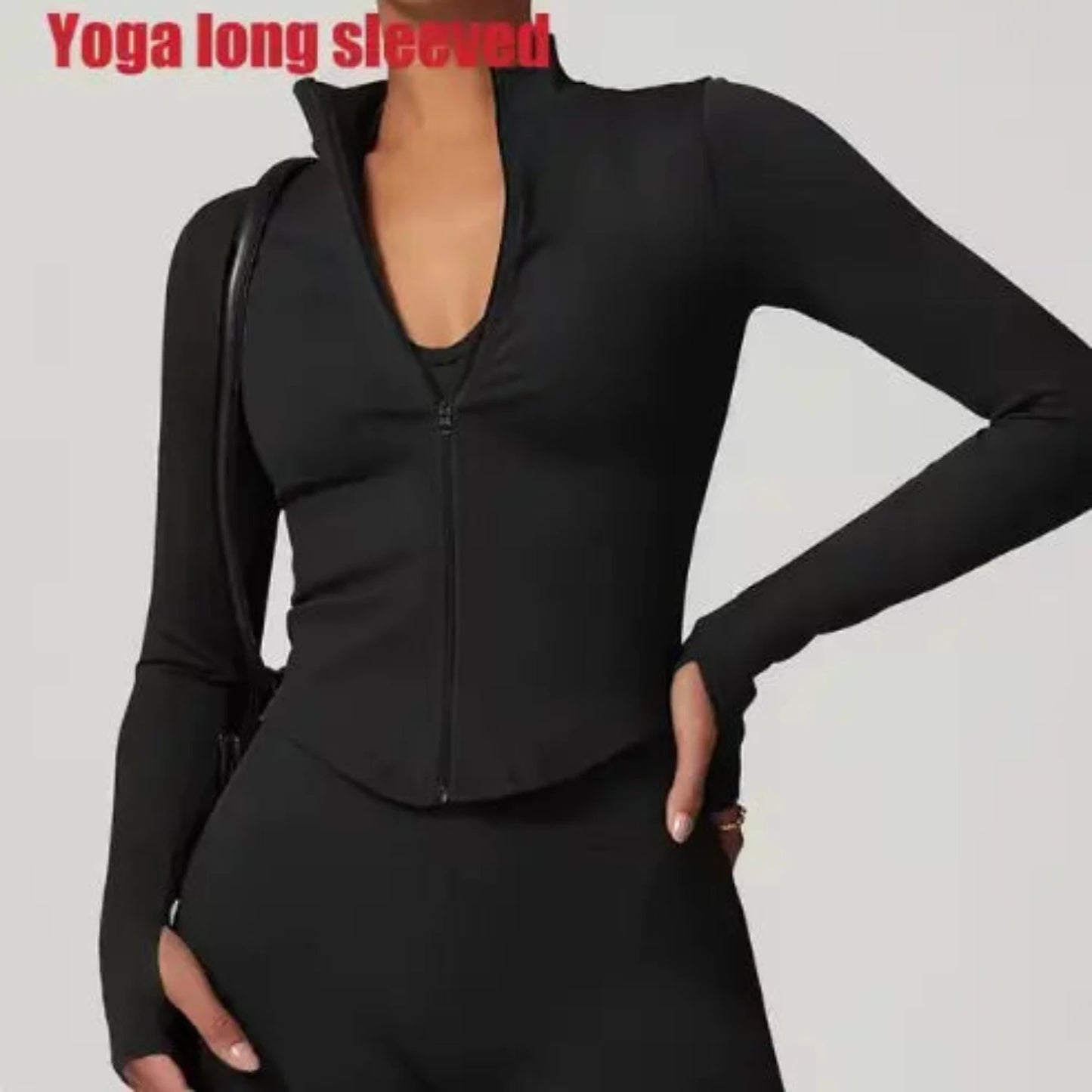 Women’s Zipper Crop Top Activewear Yoga Fitness Wear