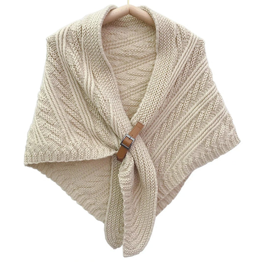 Women’s Large Knitted Scarf Ponchos for Winter – Warm Shawl Wraps with Belt and Lock for a Stylish Shrug.