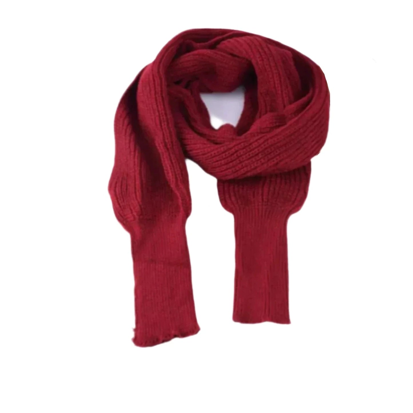 Stylish Knit Wool Scarf Shawl with Sleeves