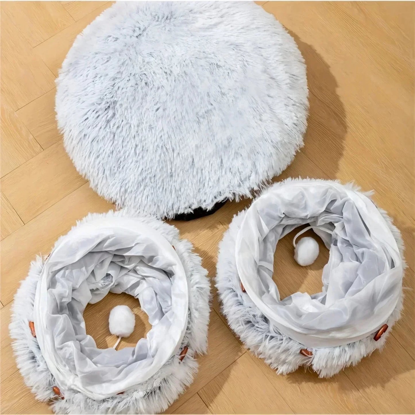 Soft Cat Bed House Kittens Round Tunnel Toy Deep Sleep Bed