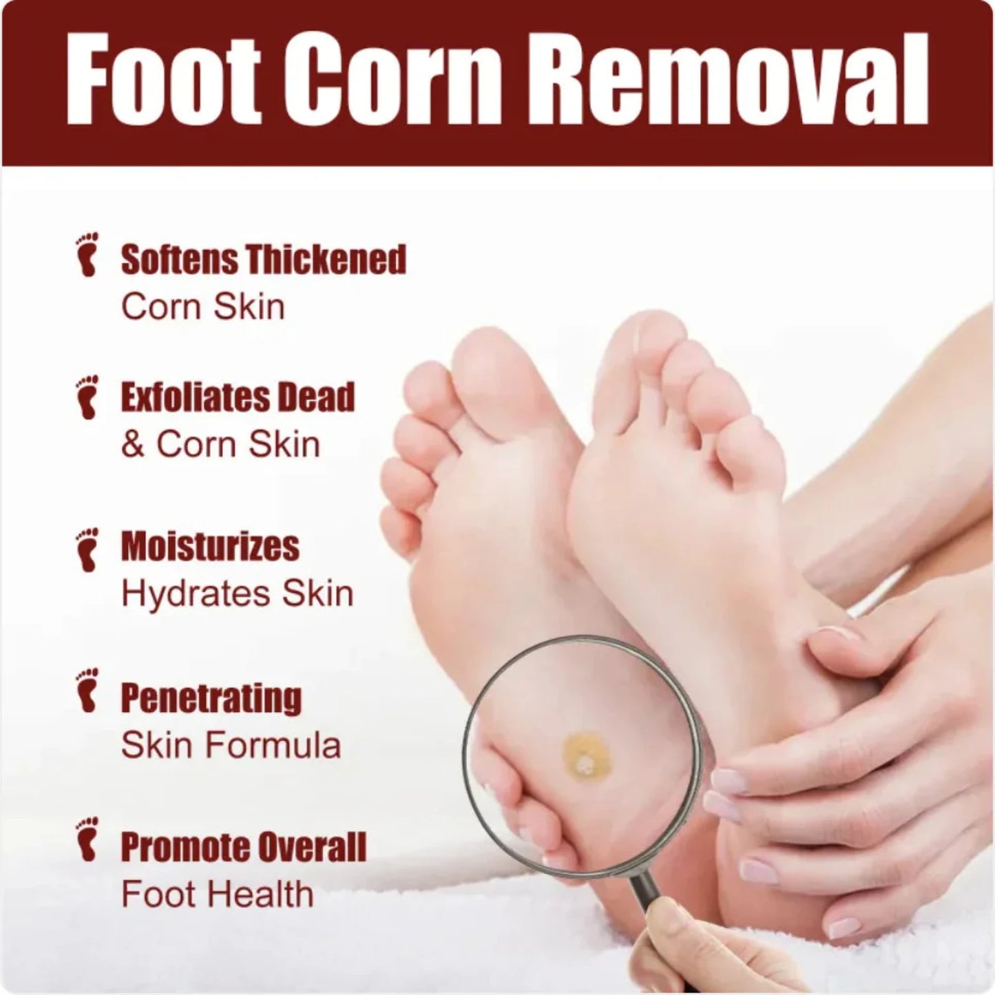 Foot Corn Removal Skin Smoothing Exfoliating Gel for Foot Corns & Repair