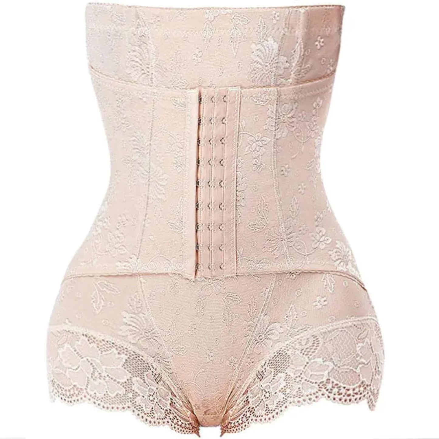 Shapewear Lace Zipper Buckle Up Body Shaper