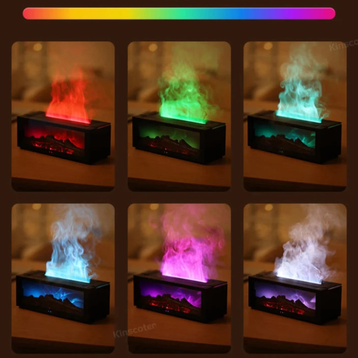 Fireplace Aromatherapy Humidifier Colorful Essential Oil Diffuser