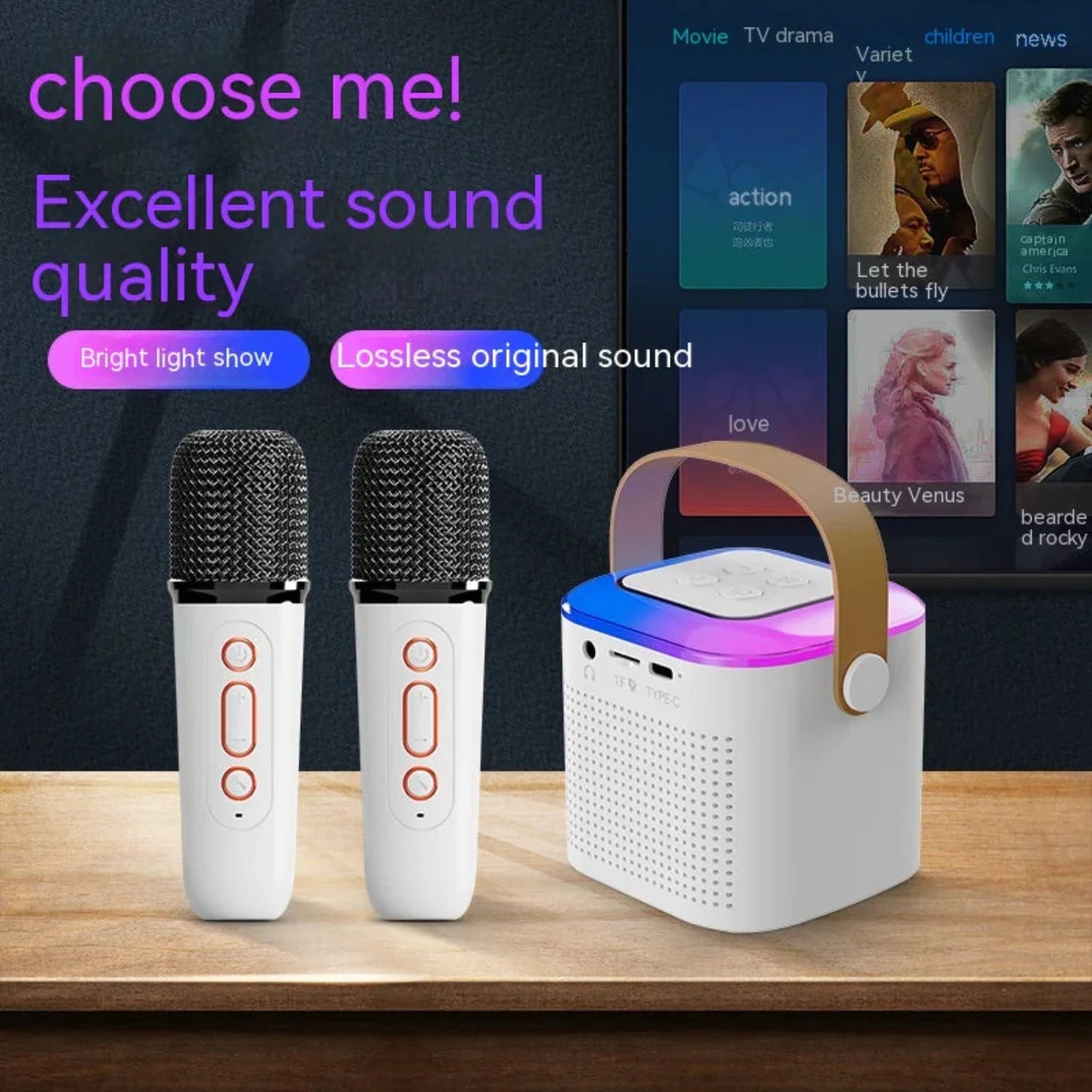 Wireless Karaoke System Portable Sing Along Machine