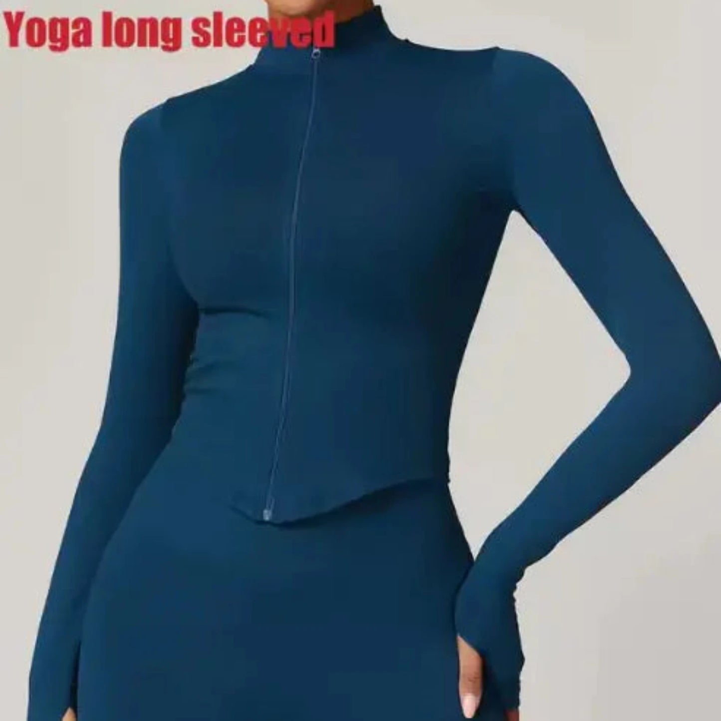 Women’s Zipper Crop Top Activewear Yoga Fitness Wear